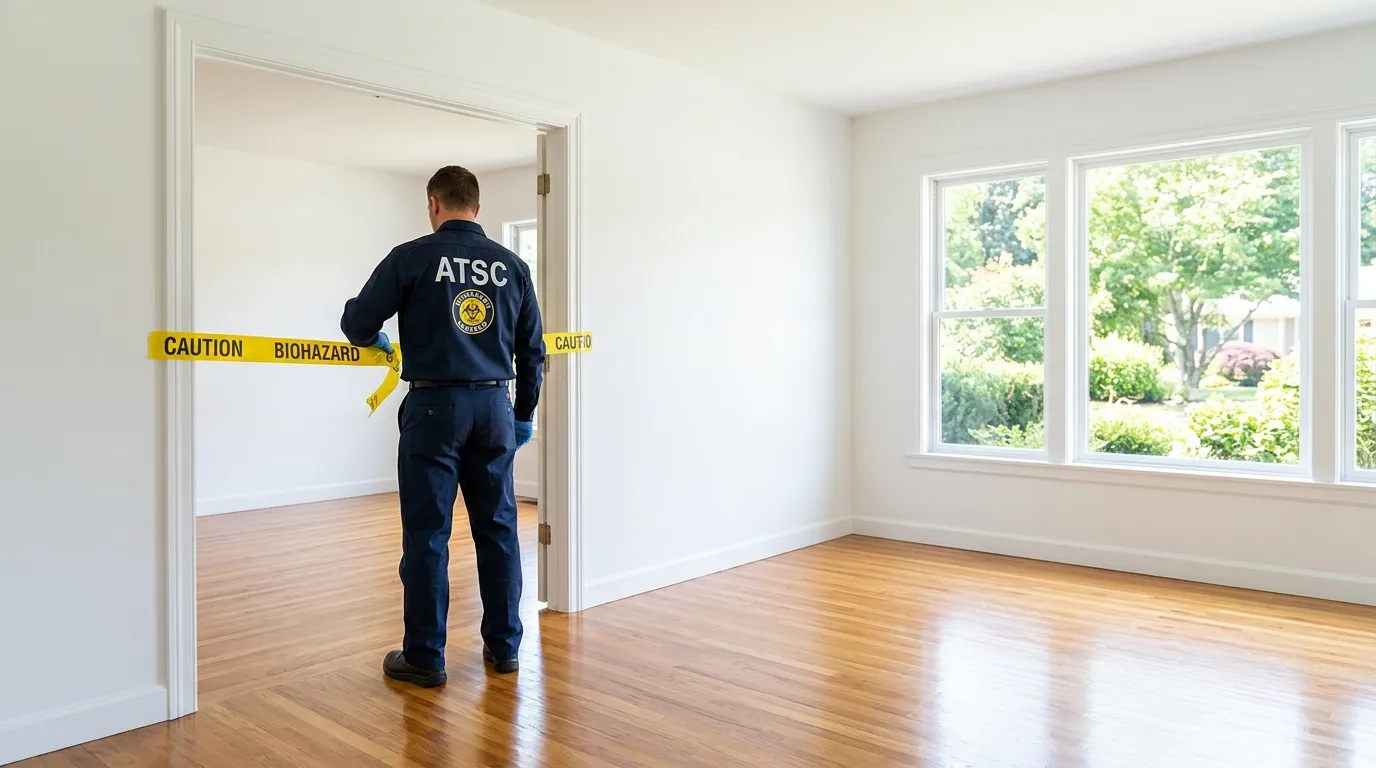 Certified biohazard cleanup crew performing Decomposition Cleanup in Azusa